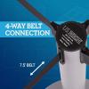 imageUS Weight Premium Silver Steel Stanchion with 75Foot Retractable BeltBlack