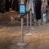 imageUS Weight Premium Silver Steel Stanchion with 75Foot Retractable BeltBlack