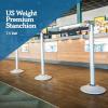 imageUS Weight Premium Silver Steel Stanchion with 75Foot Retractable BeltBlackYellow