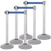 imageUS Weight Premium Silver Steel Stanchion with 75Foot Retractable BeltBlue