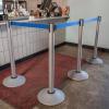 imageUS Weight Premium Silver Steel Stanchion with 75Foot Retractable BeltBlue
