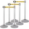 imageUS Weight Premium Silver Steel Stanchion with 75Foot Retractable BeltCaution