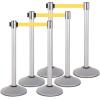 imageUS Weight Premium Silver Steel Stanchion with 75Foot Retractable BeltYellow