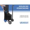 imageUS Weight Rover Stanchion Cart Kit  6 US Weight Black unfilled Base ChainBoss Stanchions with CartBlack ChainBoss Stanchions  Black Belt  Empty Base
