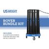 imageUS Weight Rover Stanchion Cart Kit  6 US Weight Black unfilled Base ChainBoss Stanchions with CartBlack ChainBoss Stanchions  Black Belt  Empty Base