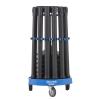 imageUS Weight Rover Stanchion Cart Kit  6 US Weight Black unfilled Base ChainBoss Stanchions with CartBlack Sentry Stanchions  Black Belt  Filled Base