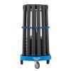 imageUS Weight Rover Stanchion Cart Kit  6 US Weight Black unfilled Base ChainBoss Stanchions with CartBlack Sentry Stanchions  Black Belt  Filled Base