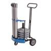 imageUS Weight Rover Stanchion Cart Kit  6 US Weight Black unfilled Base ChainBoss Stanchions with CartSilver Premium Steel Stanchions  Black Belt  Filled Base