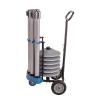 imageUS Weight Rover Stanchion Cart Kit  6 US Weight Black unfilled Base ChainBoss Stanchions with CartSilver Premium Steel Stanchions  Black Belt  Filled Base