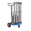 imageUS Weight Rover Stanchion Cart Kit  6 US Weight Black unfilled Base ChainBoss Stanchions with CartSilver Premium Steel Stanchions  Black Belt  Filled Base