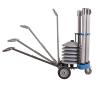 imageUS Weight Rover Stanchion Cart Kit  6 US Weight Black unfilled Base ChainBoss Stanchions with CartSilver Premium Steel Stanchions  Black Belt  Filled Base