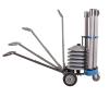 imageUS Weight Rover Stanchion Cart Kit  6 US Weight Black unfilled Base ChainBoss Stanchions with CartSilver Premium Steel Stanchions  Black Belt  Filled Base