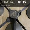imageUS Weight Sentry Stanchion with Retractable Belt Easy Connect Assembly Black 65 Belt 2 PackCaution