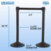 imageUS Weight Sentry Stanchion with Retractable Belt Easy Connect Assembly Black 65 Belt 2 PackCaution