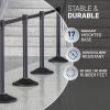imageUS Weight Sentry Stanchion with Retractable Belt Easy Connect Assembly Black 65 Belt 2 PackCaution