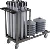 imageUS Weight Statesman Stanchion Cart Kit with 12 Premium Black Steel Stanchions and CartSilver