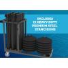 imageUS Weight Statesman Stanchion Cart Kit with 12 Premium Black Steel Stanchions and CartStanchion Cart Kit