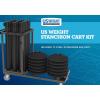 imageUS Weight Statesman Stanchion Cart Kit with 12 Premium Black Steel Stanchions and CartStanchion Cart Kit