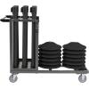 imageUS Weight Statesman Stanchion Cart Kit with 12 Premium Black Steel Stanchions and CartStanchion Cart Kit
