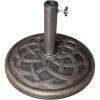 imageUS Weight  26lb Cast Stone Patio Umbrella Base  Durable and WeatherResistant Adjustable Outdoor Base  Interlocking Circle Design Bronze