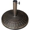 imageUS Weight  Cast Stone Patio Umbrella Base 22lb Wicker Pattern  Durable WeatherResistant Patio Umbrella Base  Made in the USA  Bronze