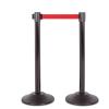 imageUS Weight Black Heavy Duty Premium Steel Stanchion with Black 75Foot Retractable Belt 2 packRed
