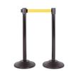 imageUS Weight Black Heavy Duty Premium Steel Stanchion with Black 75Foot Retractable Belt 2 packYellow