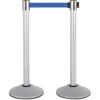 imageUS Weight Premium Silver Steel Stanchion with 75Foot Retractable BeltBlue