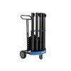 imageUS Weight Rover Stanchion Cart Kit  6 US Weight Black unfilled Base ChainBoss Stanchions with CartBlack Premium Steel Stanchions  Black Belt  Filled Base
