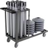imageUS Weight Statesman Stanchion Cart Kit with 12 Premium Black Steel Stanchions and CartSilver