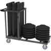 imageUS Weight Statesman Stanchion Cart Kit with 12 Premium Black Steel Stanchions and CartStanchion Cart Kit