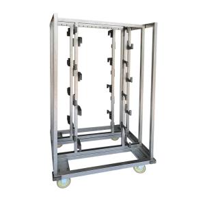 imageUS Weight Crowd Control Stanchion Cart Easy to Assemble Lockable Wheels Holds 16 Stanchions Maximum Load Capacity 750 lbs  Ideal for Event Centers