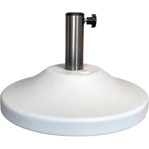 imageUS Weight Premium 50 Pound Prefilled Umbrella Base for Patio Table  Heavy Duty Adjustable Umbrella Stand with Stainless Steel Stem for Outdoor Patio Umbrellas  Made in The USA  BronzeWhite