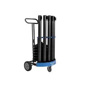 imageUS Weight Rover Stanchion Cart Kit  6 US Weight Black unfilled Base ChainBoss Stanchions with CartBlack Premium Steel Stanchions  Black Belt  Filled Base