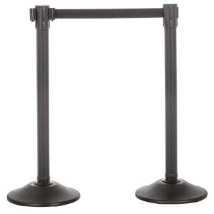 imageUS Weight Sentry Plus Stanchion with Safety Chevron YellowBlack Retractable Belt 2PackBlack