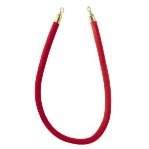 imageUS Weight Single Velvet Rope Accessory for Crowd Control Stanchions  6 Red with Brass Belt EndsRed Rope  Brass ends