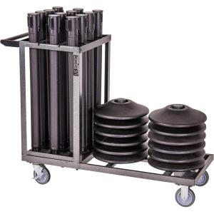 imageUS Weight Statesman Stanchion Cart Kit with 12 Premium Black Steel Stanchions and CartCart  12 Stanchions