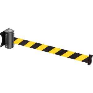 imageUS Weight Wall Mount with Retractable Belt  8 CautionYellowBlack Chevron Pattern